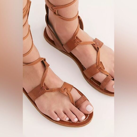 Free People Merida Gladiator Sandals Size 40 Boho Bohemian Summer Shoes - Picture 4 of 5